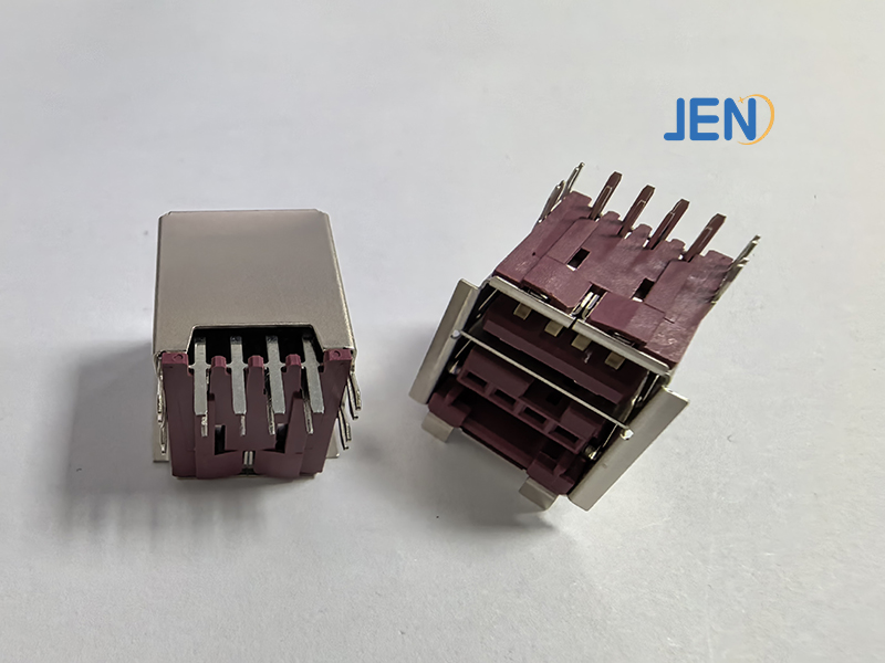 JEN USB3.0 UF55P-08A01-TX双层USB 连接器